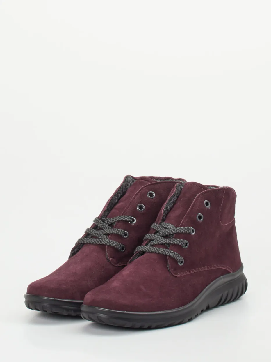 – Schnürboots aus Veloursleder brombeer*Semler New