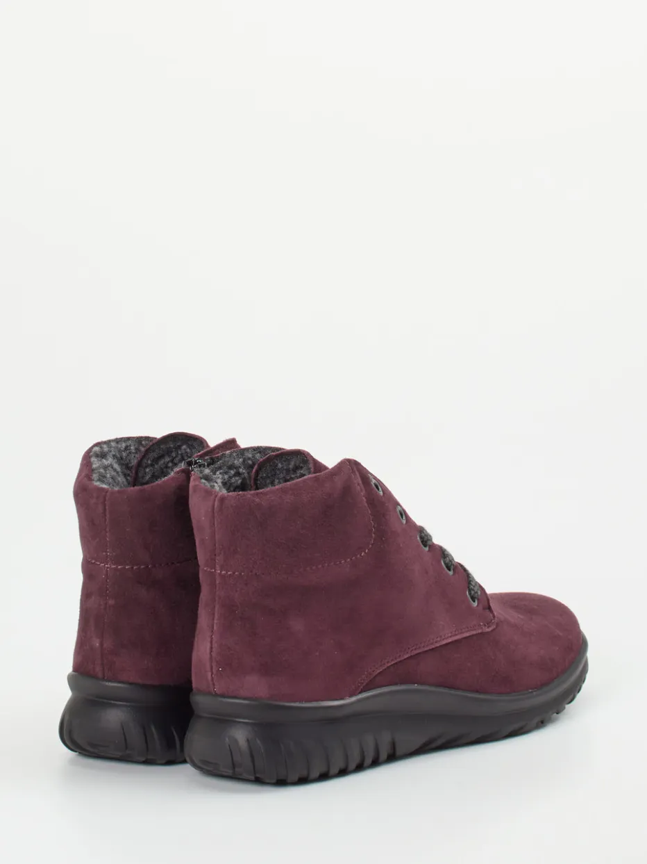 – Schnürboots aus Veloursleder brombeer*Semler New