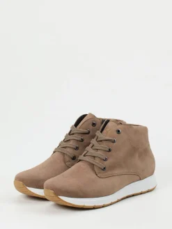 Damen Semler – Schnürboots aus Veloursleder in Taupe