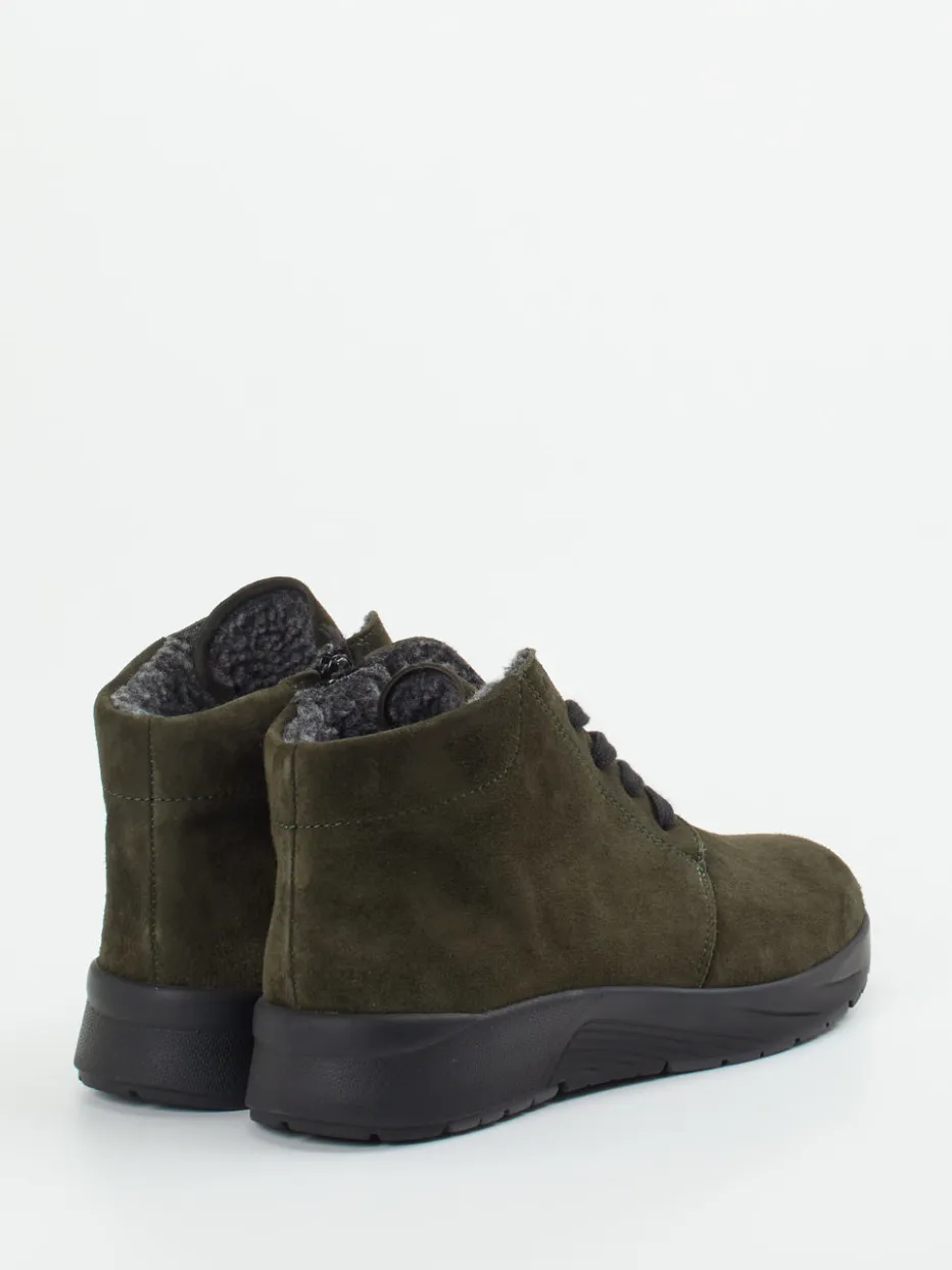 Damen Semler – Schnürboots aus Veloursleder oliv