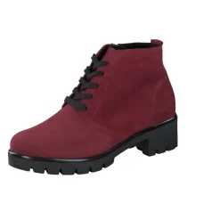 Damen Semler – Schnür-Boots aus Veloursleder bordeauxrot
