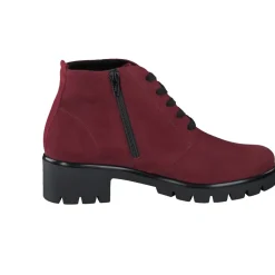 Damen Semler – Schnür-Boots aus Veloursleder bordeauxrot