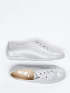 – Schnürschuh aus Metallicleder silberfarben*Semler Outlet
