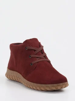 – Schnürstiefelette aus Veloursleder bordeaux*Semler Discount