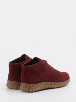 – Schnürstiefelette aus Veloursleder bordeaux*Semler Discount