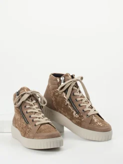 Damen Semler – Schnürstiefelette aus Leder mit Logoprint