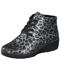 – Schnürstiefelette aus geprägtem Leder metallic*Semler Discount