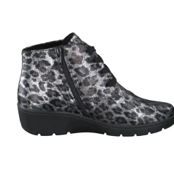 – Schnürstiefelette aus geprägtem Leder metallic*Semler Discount