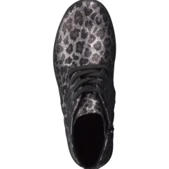 – Schnürstiefelette aus geprägtem Leder metallic*Semler Discount