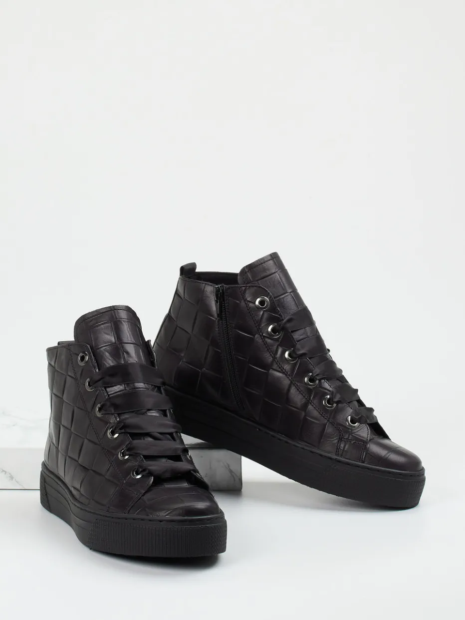 – Schnürstiefelette aus geprägtem Leder*Semler Best