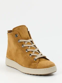 – Schnürstiefelette aus Veloursleder cognac*Semler Outlet