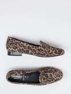 Damen Semler – Slipper aus Leder mit Leoprint
