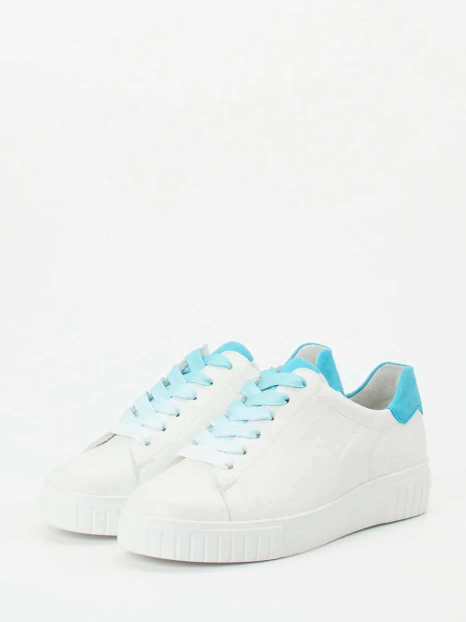 Damen Semler – Sneaker aus Kalbleder mit Himmelblau-Akzent