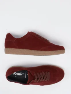 – Sneaker aus Veloursleder in Bordeaux*Semler Best