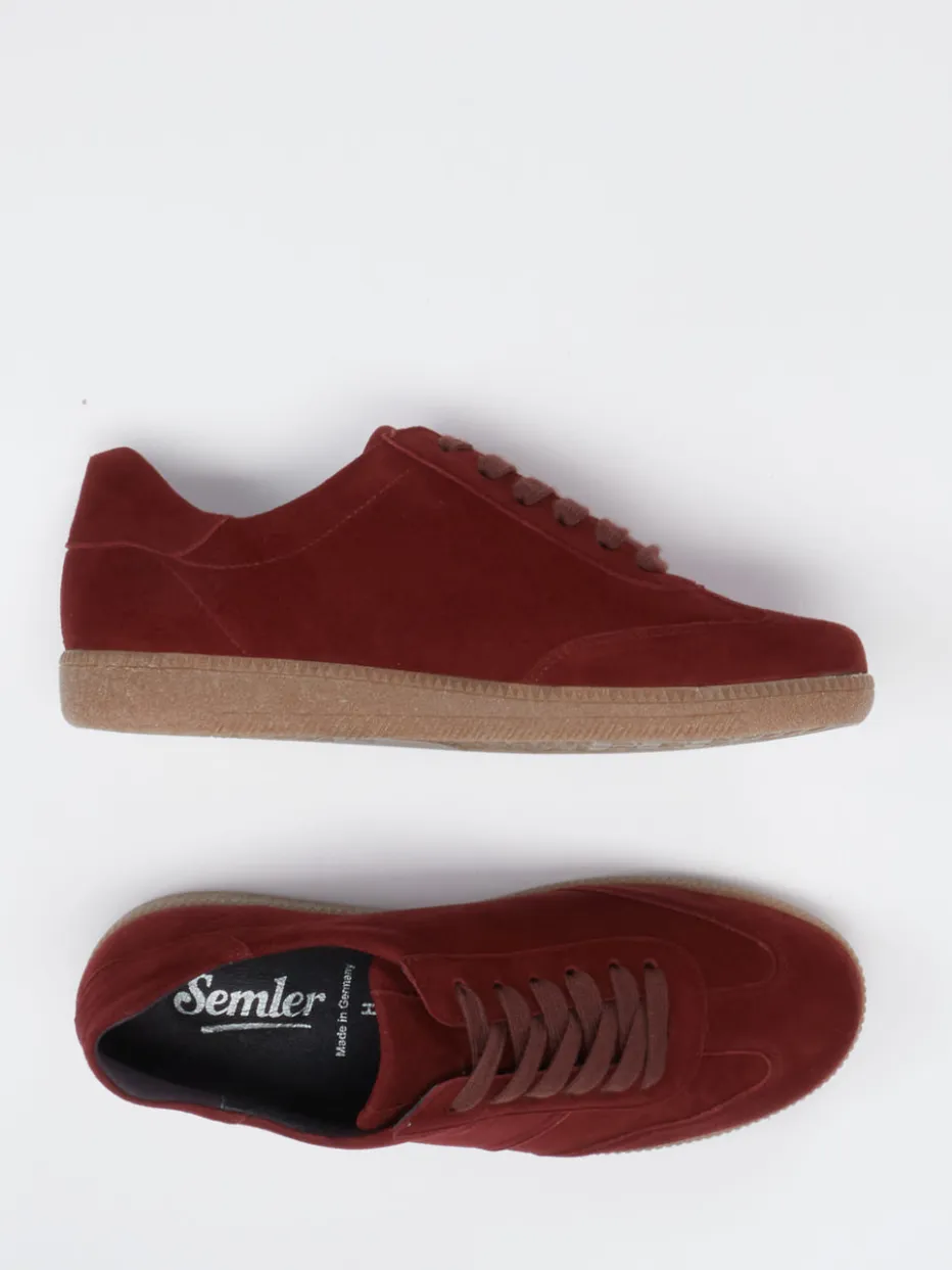 – Sneaker aus Veloursleder in Bordeaux*Semler Best