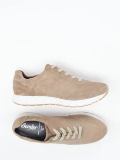 Damen Semler – Sneaker aus Veloursleder in Sandbeige