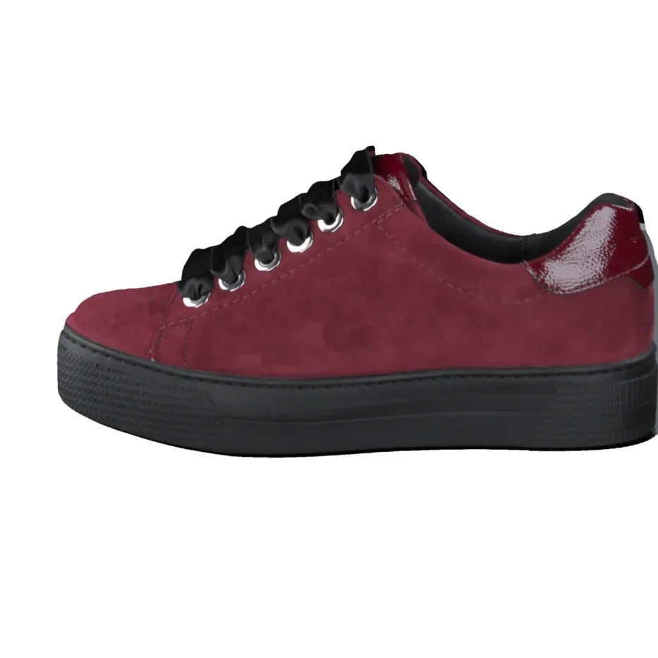 – Sneaker aus Veloursleder in Bordeaux*Semler Online
