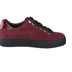 – Sneaker aus Veloursleder in Bordeaux*Semler Online