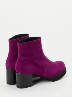 – Stiefelette aus Veloursleder Magenta*Semler New