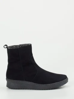 Damen Semler – Stiefelette aus Veloursleder tiefschwarz