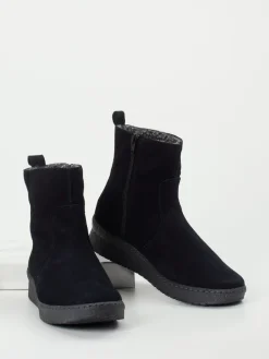 Damen Semler – Stiefelette aus Veloursleder tiefschwarz