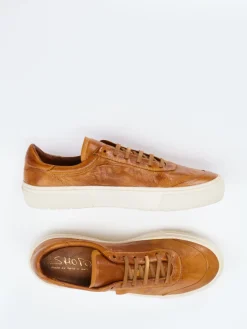 Herren Shoto – Sneaker aus Känguruleder cognacfarben