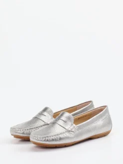 Damen Si – Penny Loafer aus Metallic-Kalbleder lber