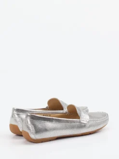 Damen Si – Penny Loafer aus Metallic-Kalbleder lber