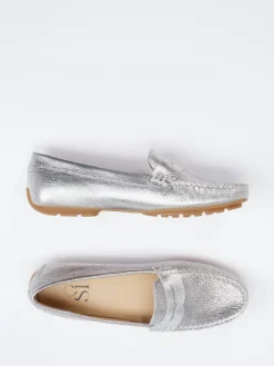 Damen Si – Penny Loafer aus Metallic-Kalbleder lber