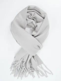 Damen Simone Bruns Cashmere Couture Simone Bruns – Fransenschal aus Kaschmir hell