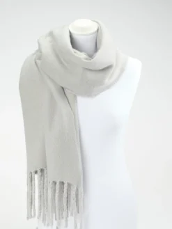 Damen Simone Bruns Cashmere Couture Simone Bruns – Fransenschal aus Kaschmir hell