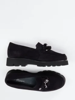 – Chunky-Loafer aus Veloursleder Tiefschwarz*Sioux New