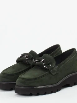 Damen Sioux – Chunky-Slipper aus Veloursleder Tannen