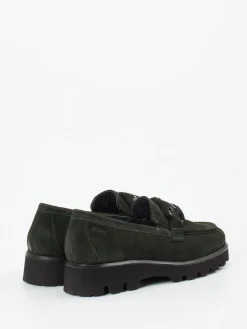 Damen Sioux – Chunky-Slipper aus Veloursleder Tannen