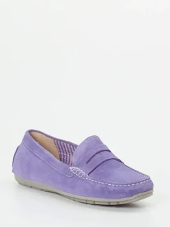 Damen Sioux – Damen-Loafer aus Veloursleder Lavendel