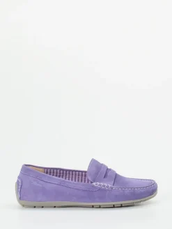 Damen Sioux – Damen-Loafer aus Veloursleder Lavendel