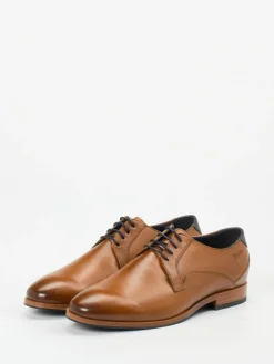Herren Sioux – Derby-Schnürschuh aus Kalbleder cognac
