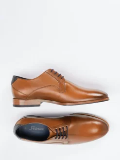 Herren Sioux – Derby-Schnürschuh aus Kalbleder cognac