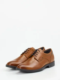 Herren Sioux – Derby-Schnürschuh aus Kalbleder cognac