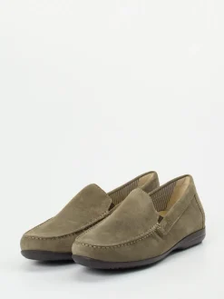 Herren Sioux – Herren-Loafer aus Veloursleder oliv