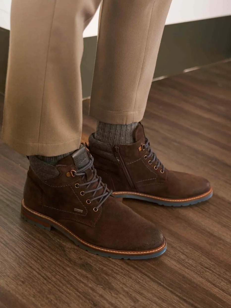 Herren Sioux – Herren-Schnürboots aus Veloursleder dunkel