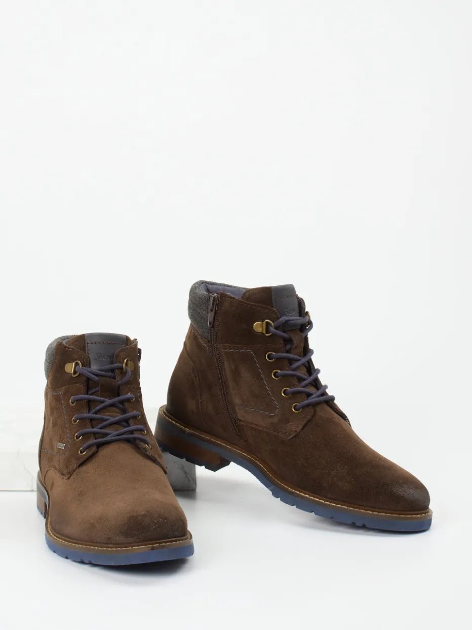 Herren Sioux – Herren-Schnürboots aus Veloursleder dunkel