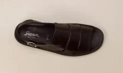 Herren Sioux – Komfortsandalen aus Kalbleder Dunkelbraun