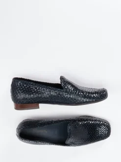 Damen Sioux – Loafer aus Flechtleder in Navy