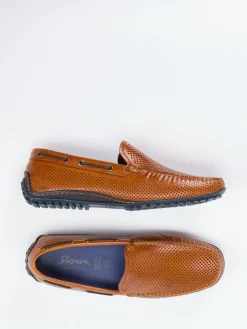 – Loafer aus geprägtem Leder cognac*Sioux