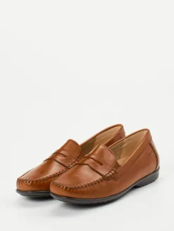 Damen Sioux – Loafer aus Kalbleder in Cognac