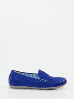 Damen Sioux – Loafer aus Veloursleder in Kobalt