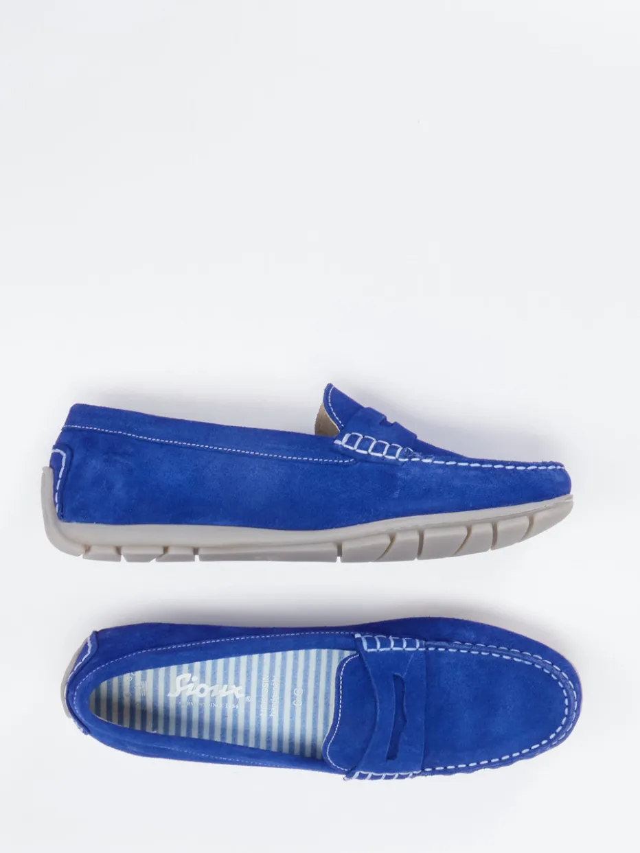 Damen Sioux – Loafer aus Veloursleder in Kobalt