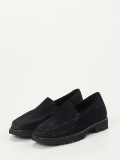 Damen Sioux – Loafer aus Veloursleder in Tiefschwarz