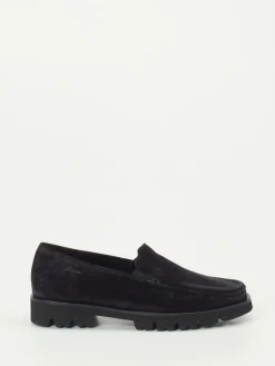 Damen Sioux – Loafer aus Veloursleder in Tiefschwarz